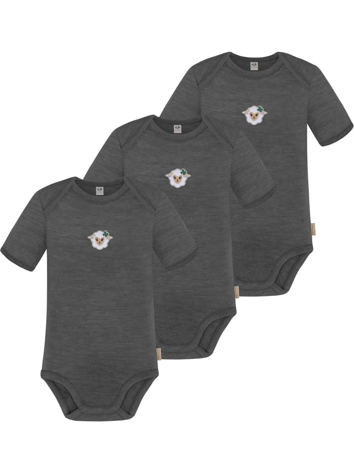 

Normani Outdoor Sports Комплект из 3 детских боди с коротким рукавом из мериносовой шерсти, цвет Тауранга, антрацит