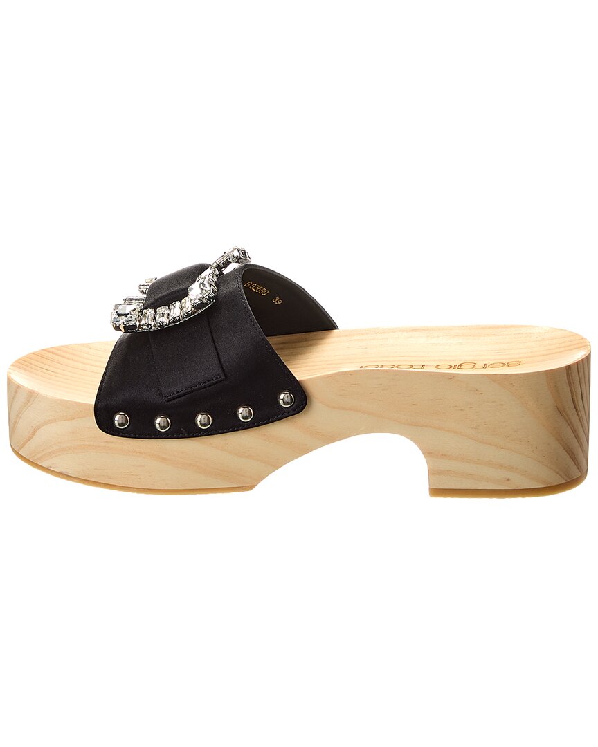 Sergio Rossi Satin Sandal, черный — фото 2