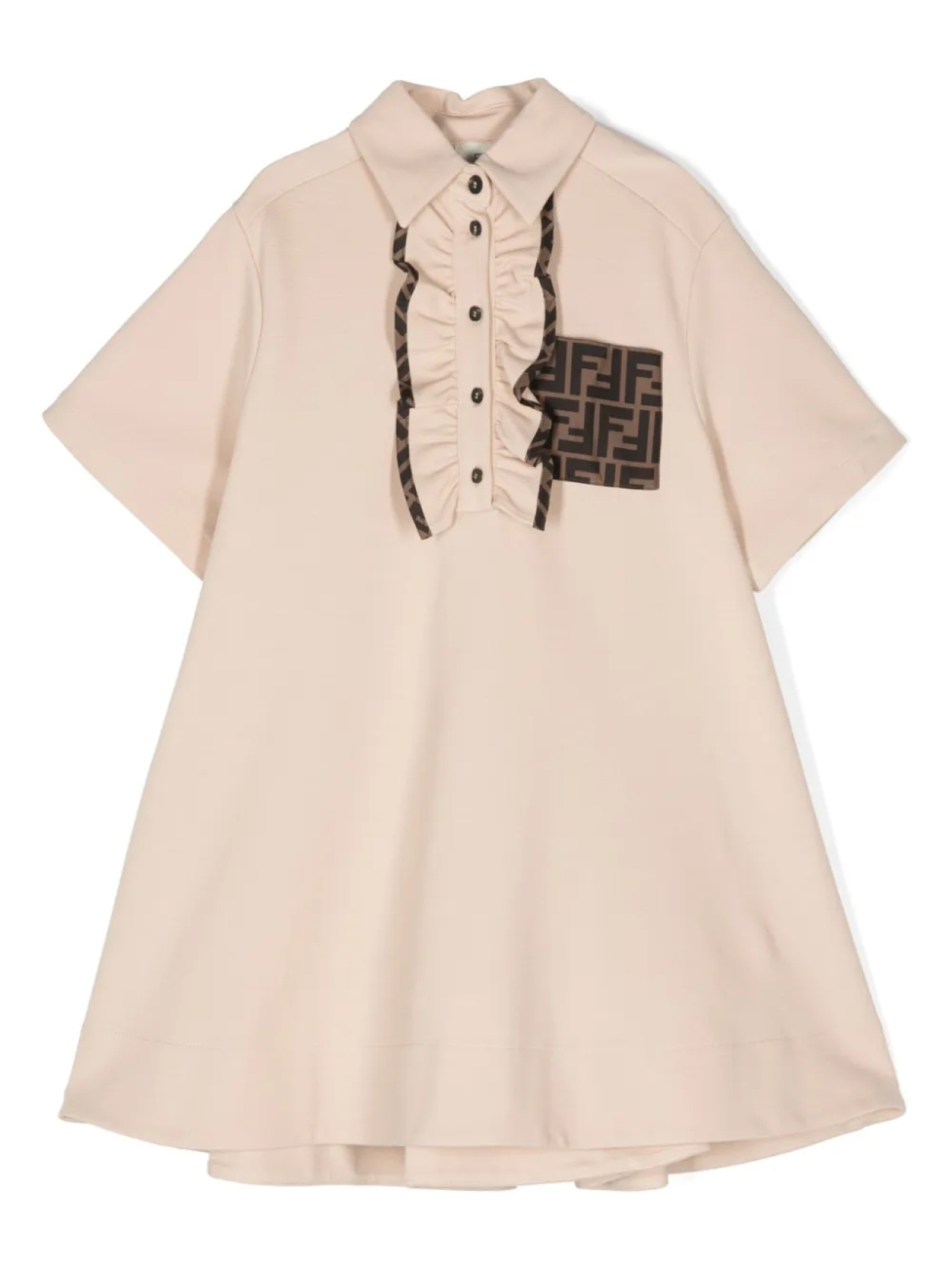

Платье с декоративной строчкой Fendi Kids, нейтральный