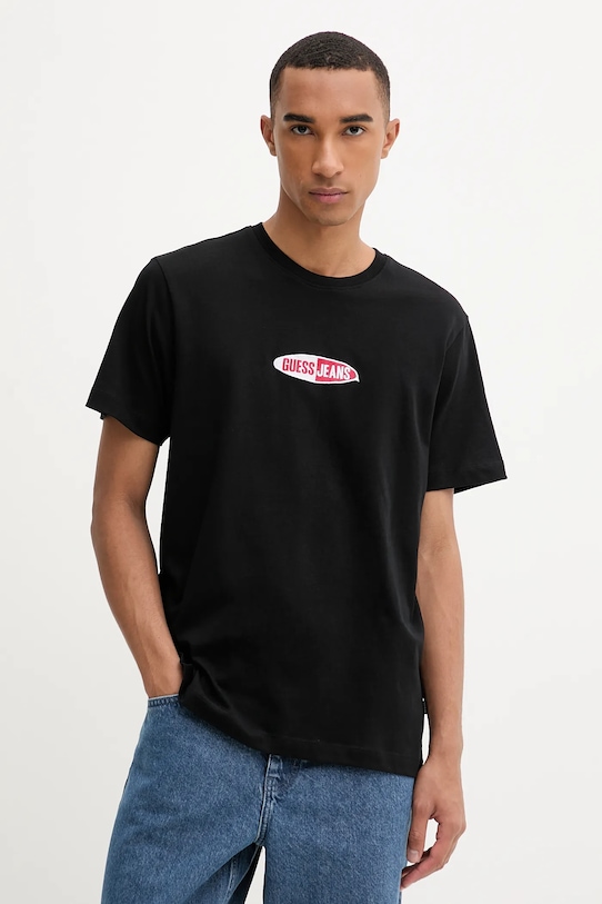 

Хлопковая футболка Guess Jeans, черный