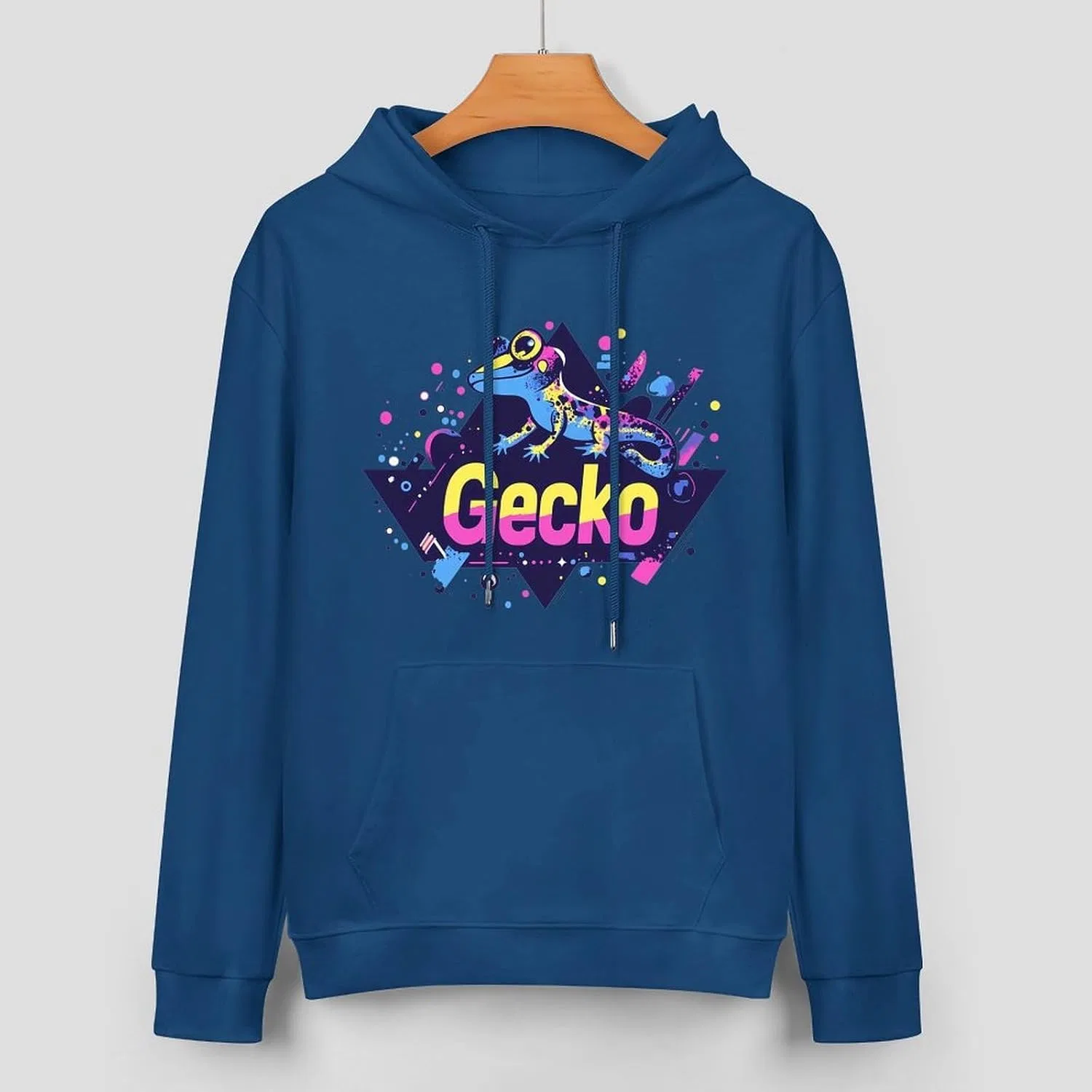 Винтажные худи Gecko Fashion 80-х годов для мужчин, хлопковые пуловеры с карманом — фото 3
