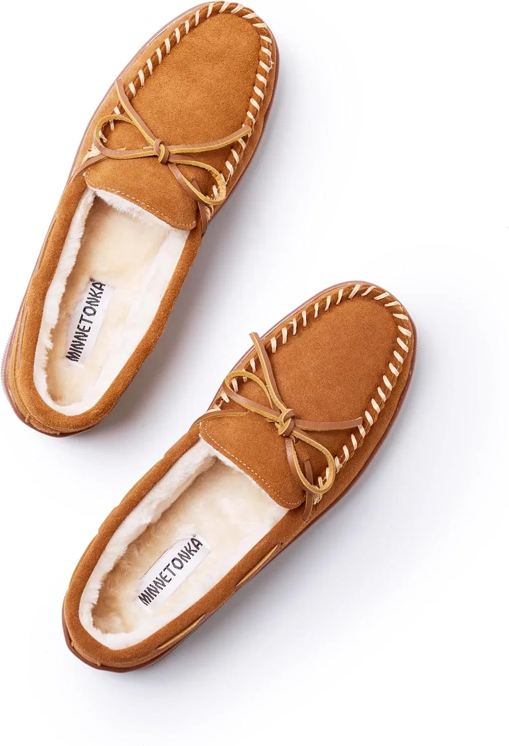 Мужские мокасины Minnetonka 3902w с ворсистой подкладкой и жесткой подошвой, Brown — фото 2