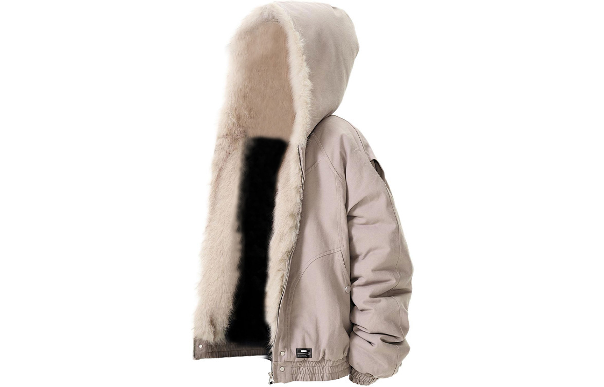 

Пуховик Unisex с меховым воротником утепленный ZIAREL, серый[removable logo]