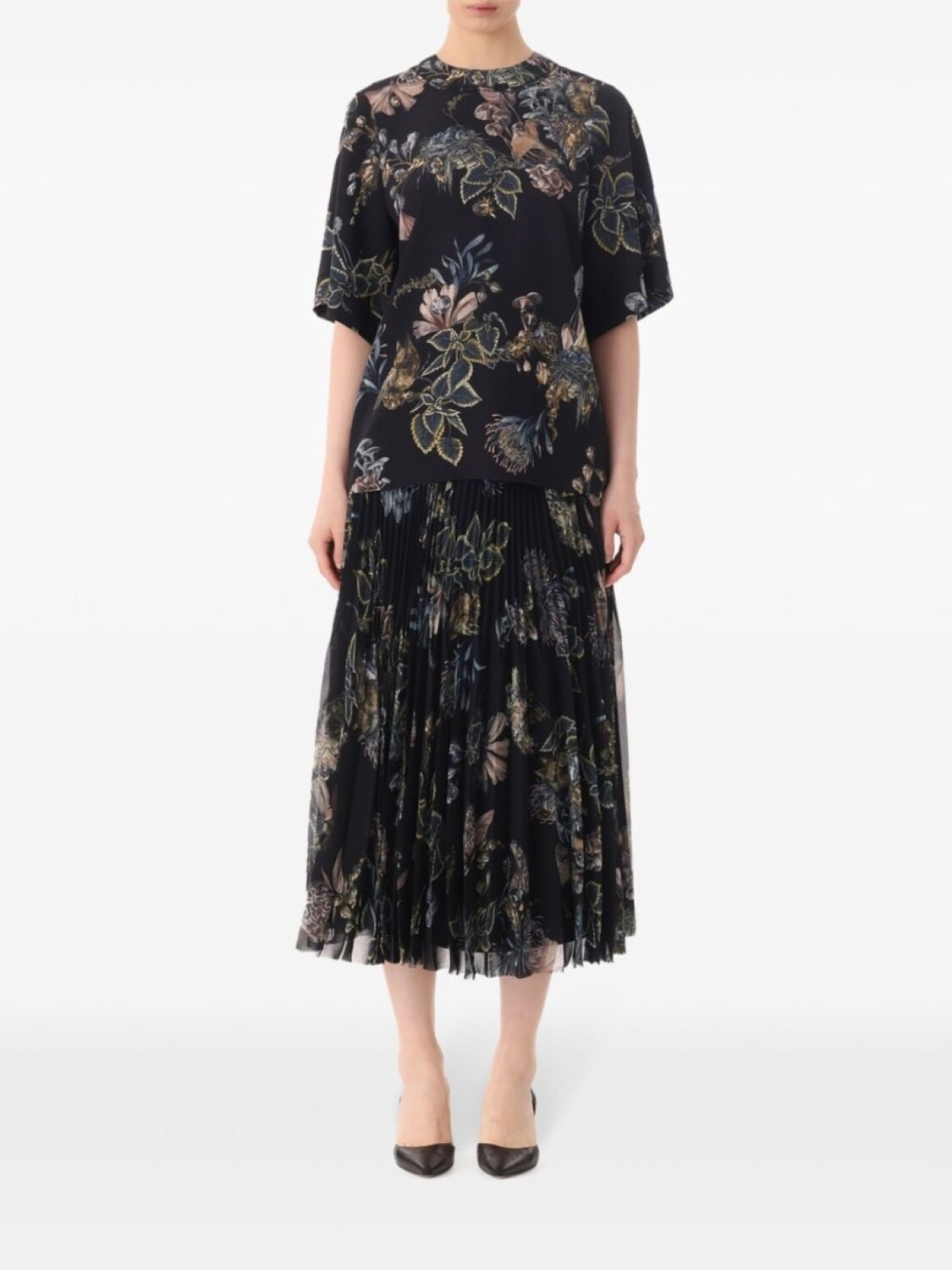 

Jason Wu Collection плиссированная юбка Forest с цветочным принтом, черный