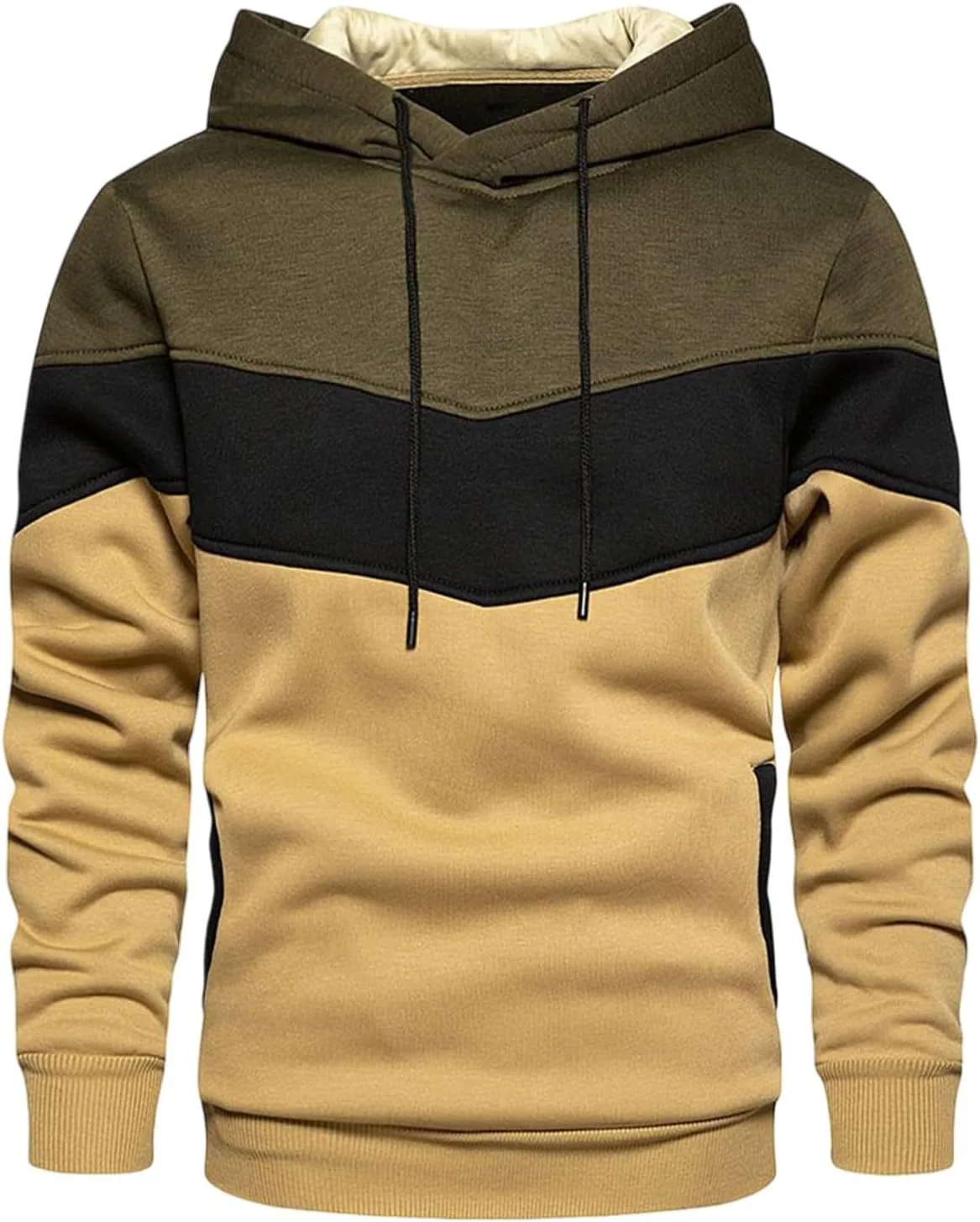 

Мужской свитшот с цветными блоками Trendy Color Block Hoodies для бега и тренировок