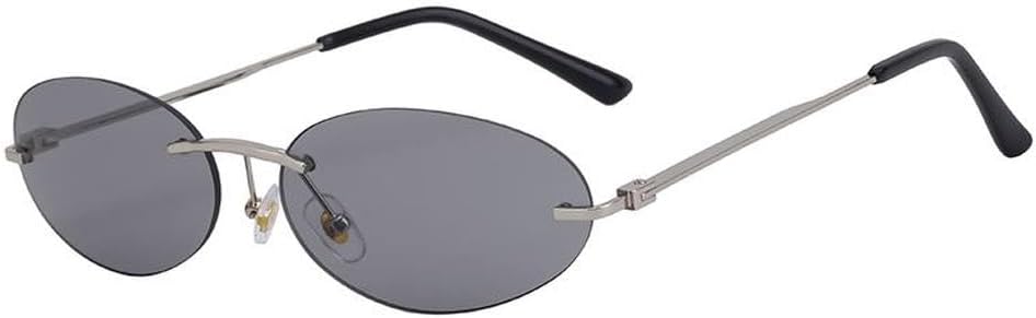 

Солнцезащитные очки в маленькой овальной оправе для женщин и мужчин, роскошные винтажные солнцезащитные очки без оправы для мужчин, Boundless Eyewear Shades UV400 LVTFCO, C6silver