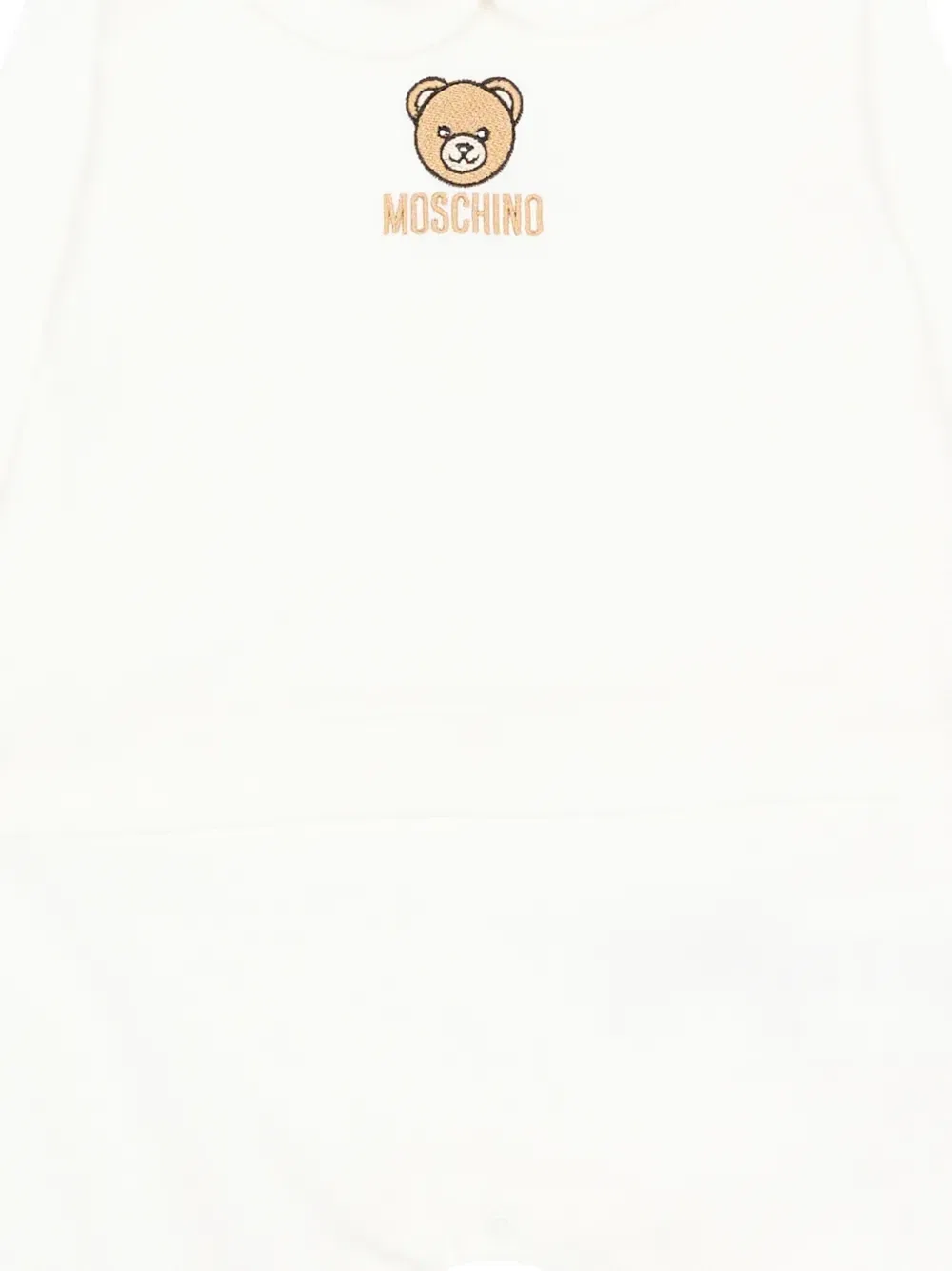 Комбинезон с вышивкой Moschino Kids, бежевый — фото 3
