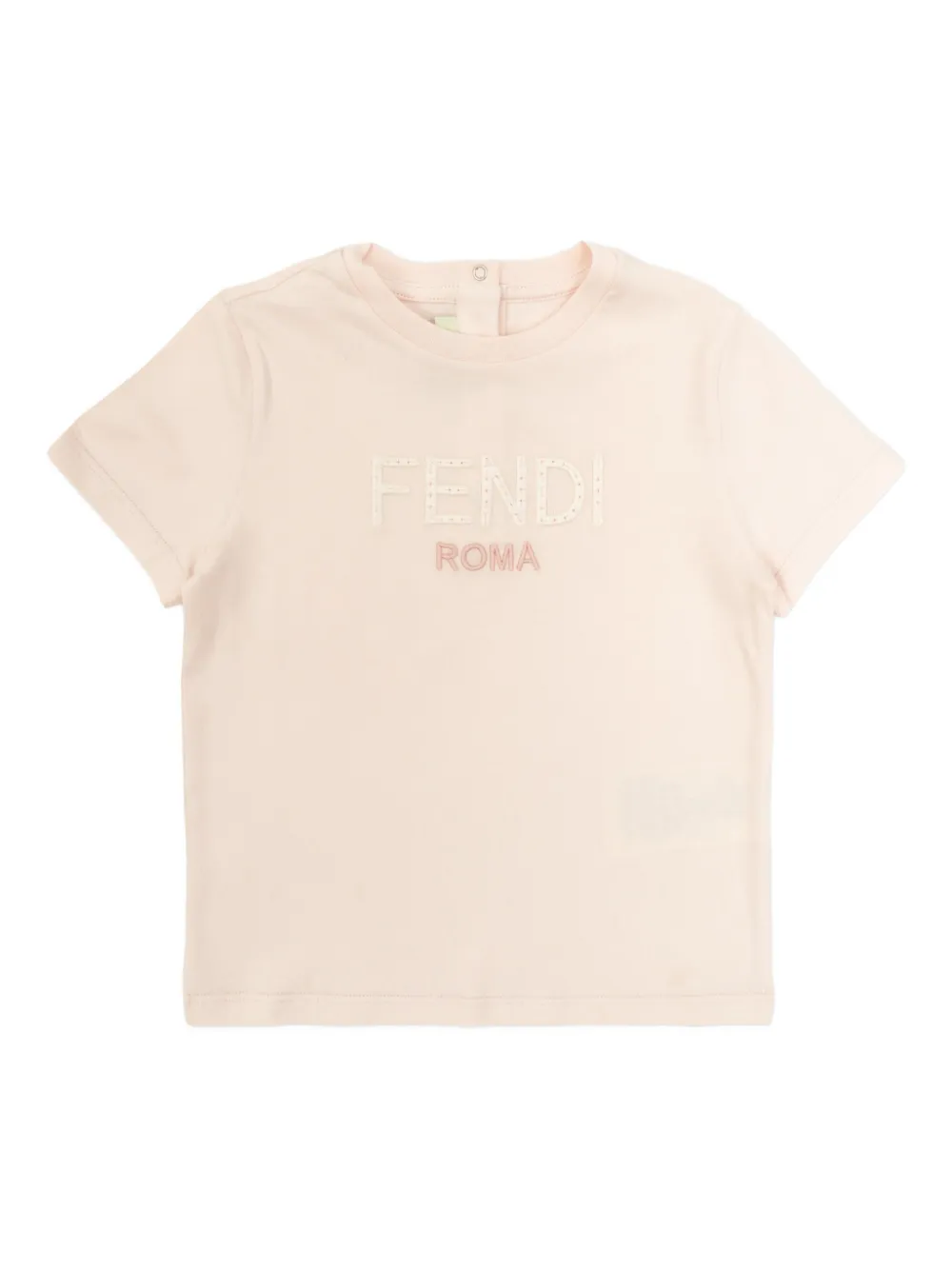 

Футболка с короткими рукавами и вышивкой Fendi Kids, розовый