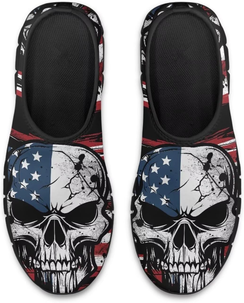 Лоферы без шнурков, унисекс Estailounic, American Flag Skull — фото 2