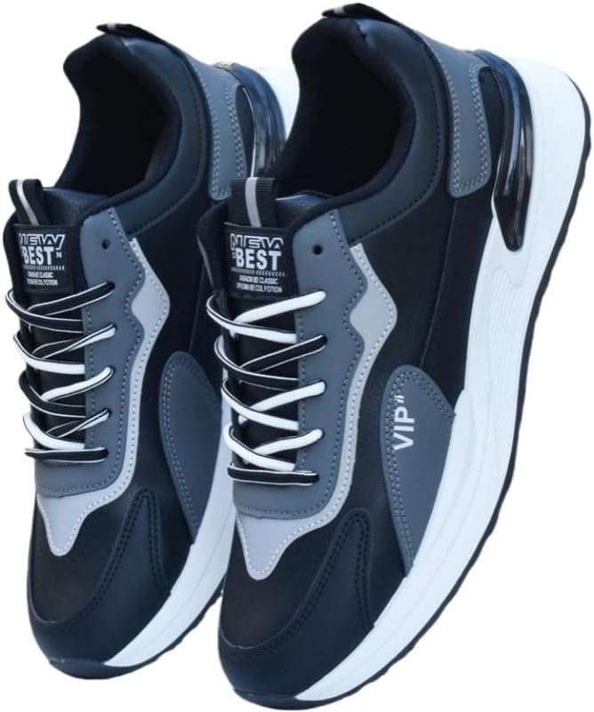 

Мужские повседневные спортивные кроссовки с резиновой подошвой, противоскользящие и прочные, подходят для ежедневного использования на улице Clolinde, Black Leather Facing