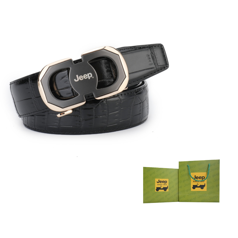 

Мужской ремень из коровьей кожи с фурнитурой из цинкового сплава, ширина 3,5 см Jeep, розовое золото