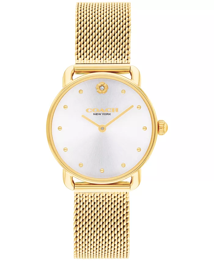 

Женские часы-браслет Elliot с позолоченным корпусом из нержавеющей стали, 28 мм COACH