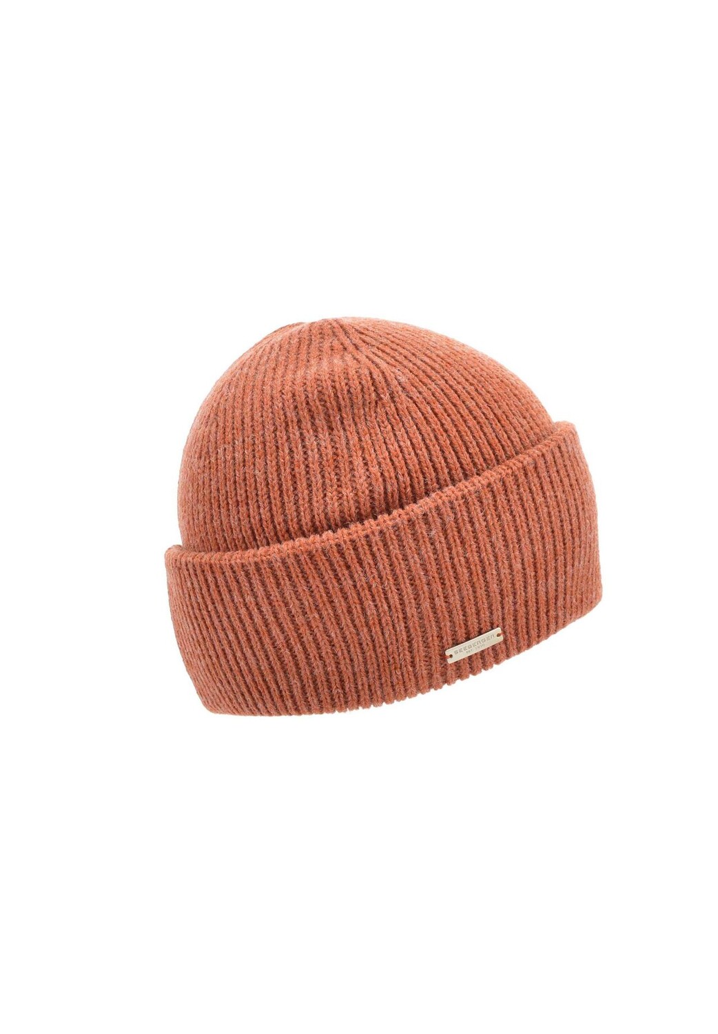

Вязаная шапка с манжетами в рубчик 18236-0 SEEBERGER, цвет Rost One Size