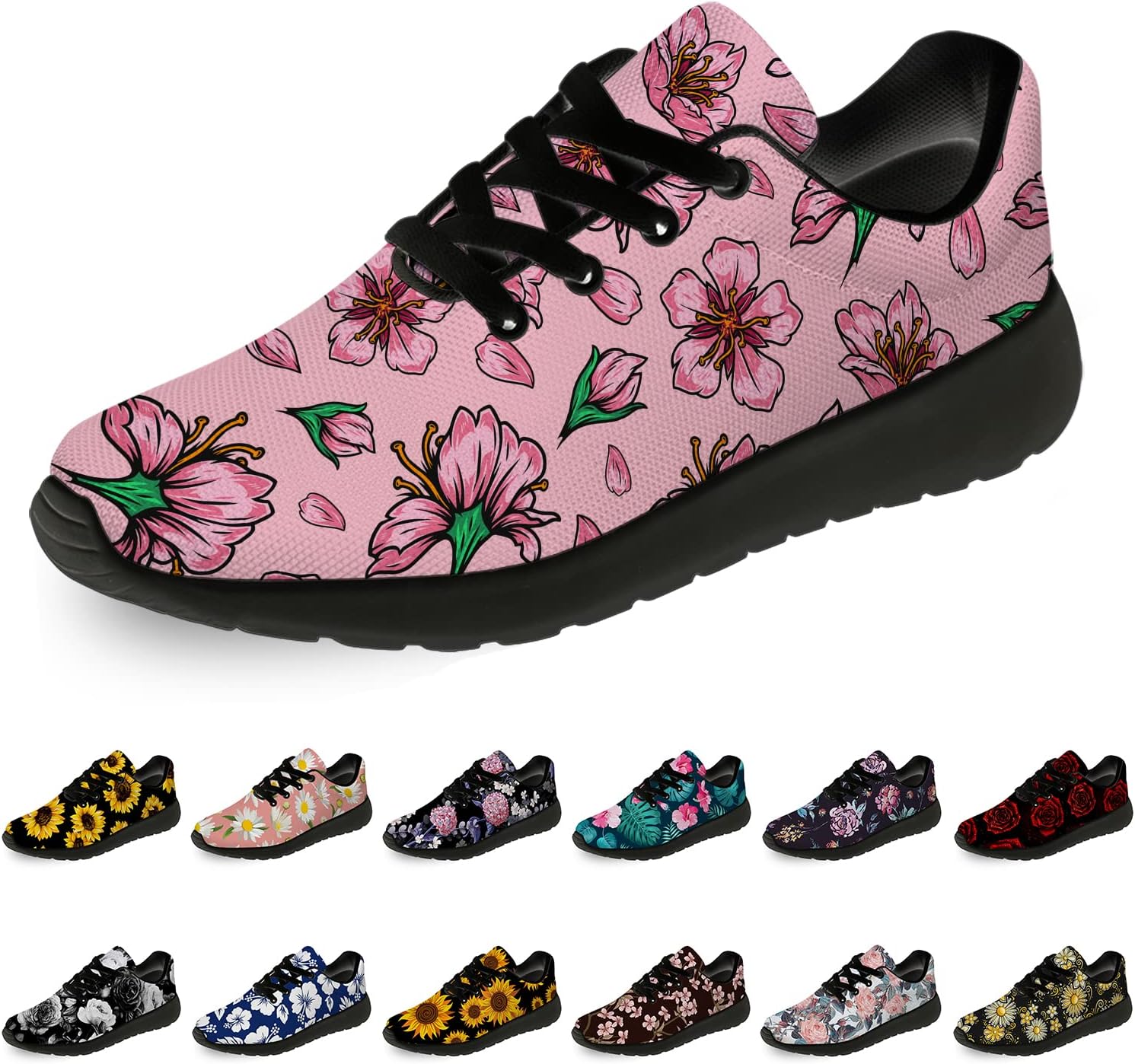 

Цветочные кроссовки для женщин и мужчин, беговые кроссовки Horethy, розовый