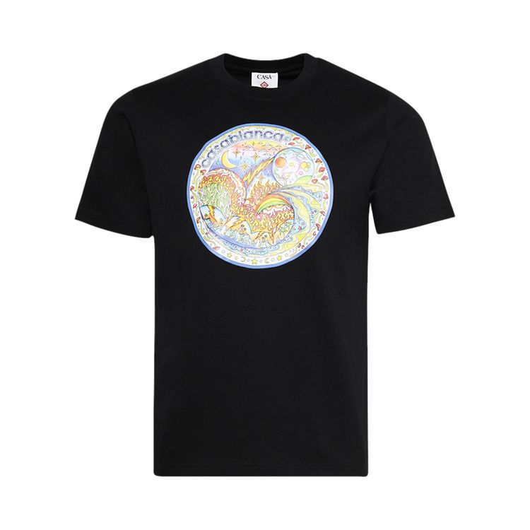 

Футболка Casablanca The Four Elements Printed T-Shirt 'Black', черный
