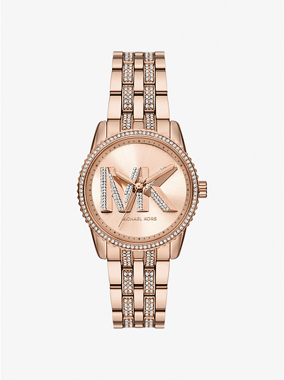 

Мини-Часы с логотипом Bryant Pavé в розово-золотом цвете Michael Kors, розовый