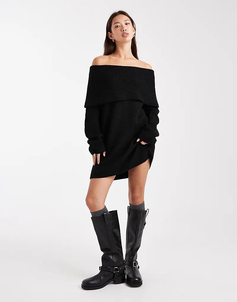 

Мини-платье Miss Selfridge с отложным воротником и бардо черного цвета