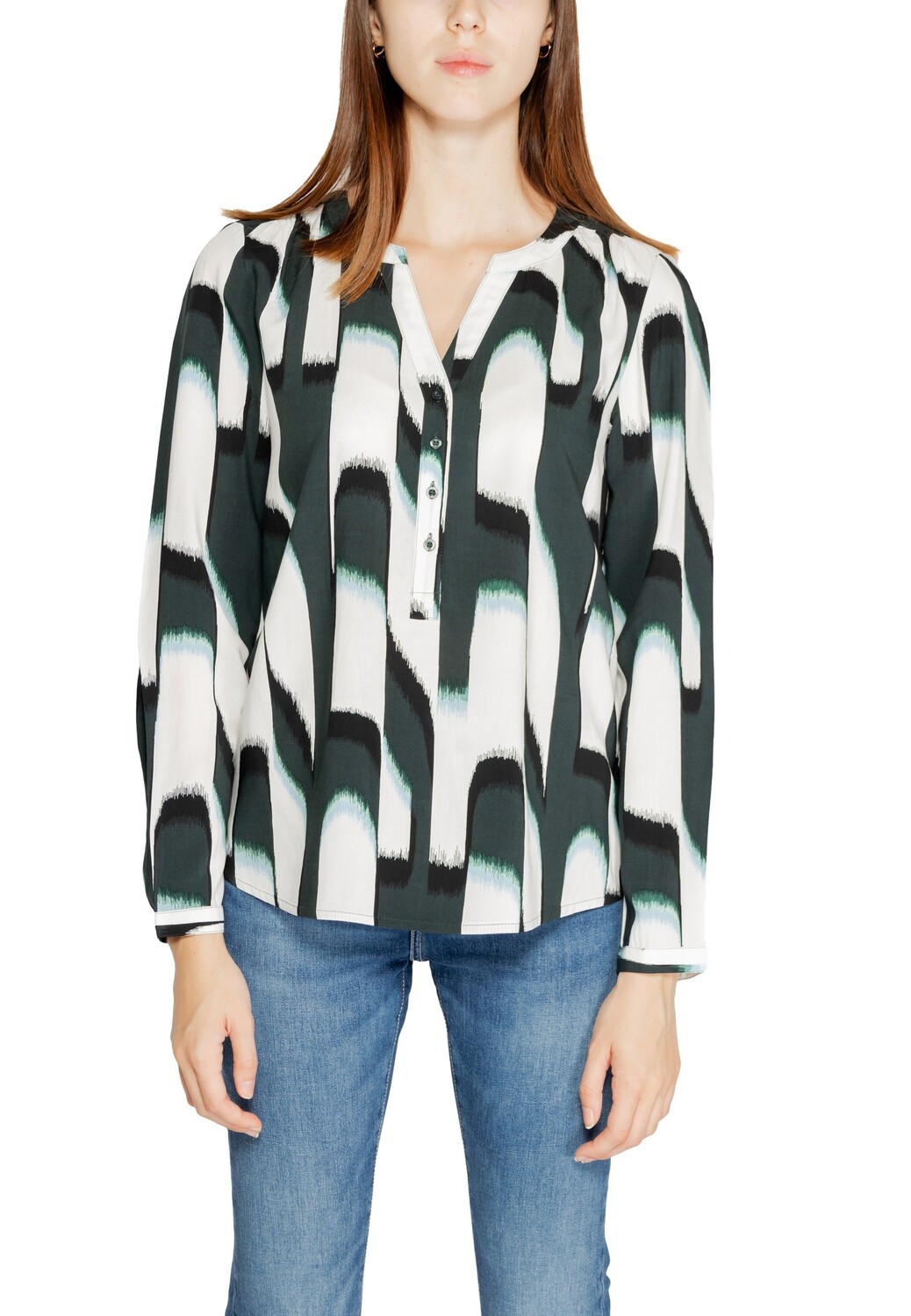 

Рубашка Street One с принтом, зеленый/белый