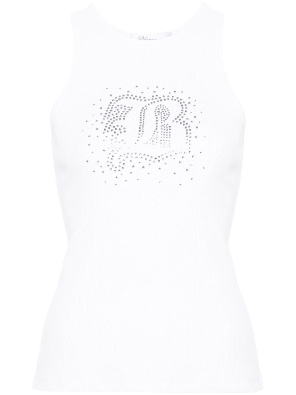 

Blumarine топ в рубчик с кристаллами, белый