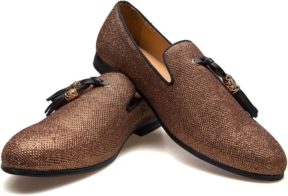 

Мужские винтажные бархатные лоферы с вышивкой, элегантные лоферы без застежки, тапочки-лоферы с кисточками Jitai, золотой