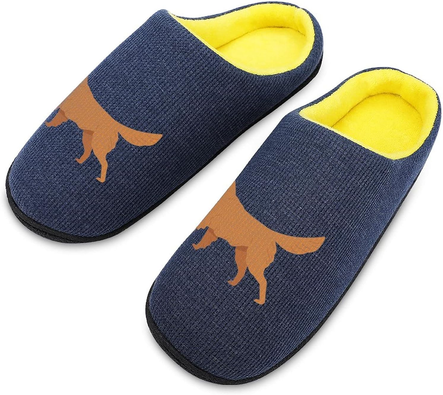 

WEEDKEYCAT Милые мужские вязаные хлопковые тапочки с изображением золотистого ретривера, мягкие, комфортные, теплые домашние кроссовки