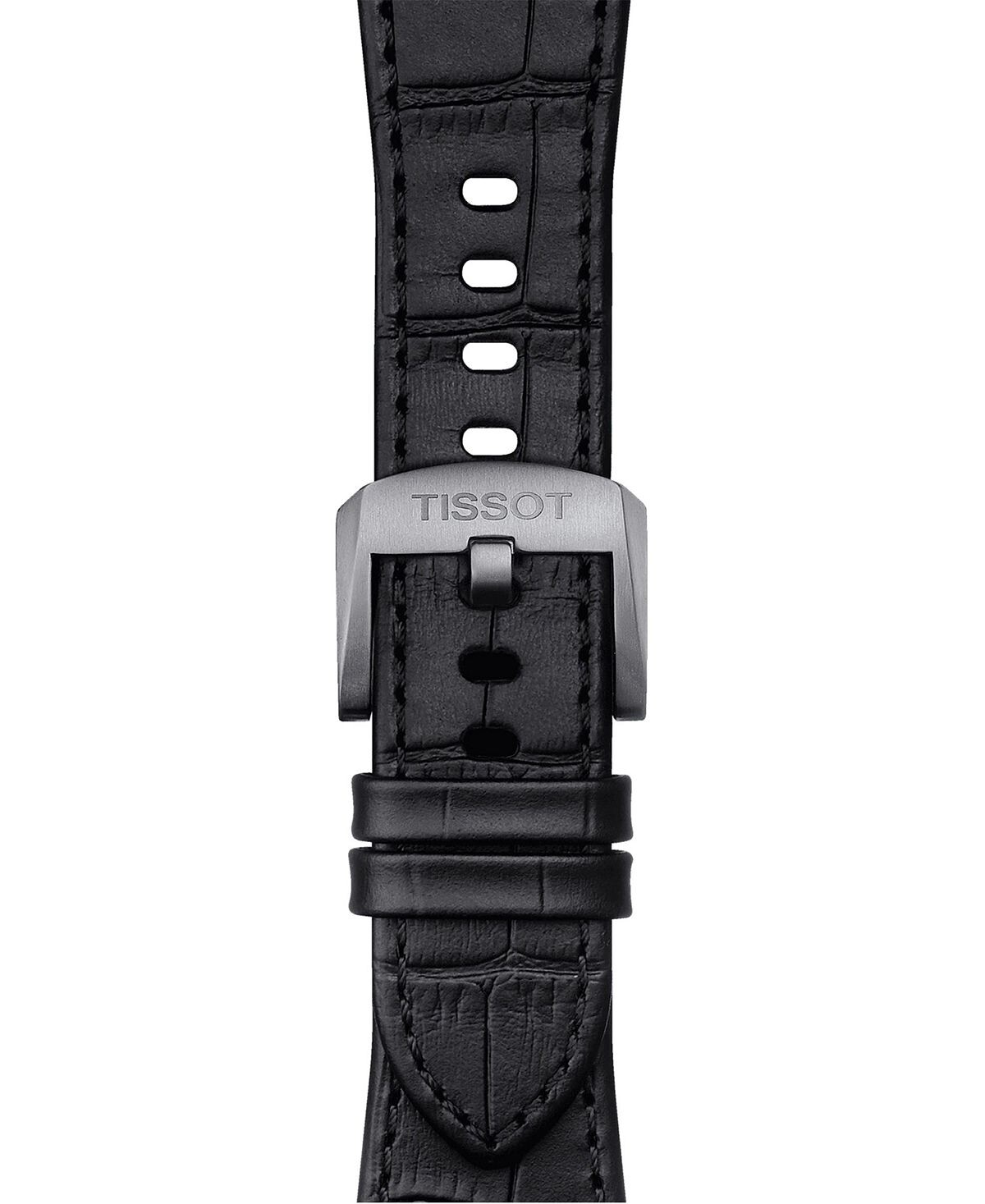 Официальный сменный черный кожаный ремешок для часов PRX Tissot — фото 2