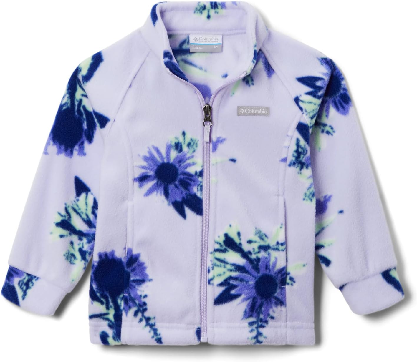 

Детская флисовая куртка Columbia Kids Benton Springs II с принтом, Purple Tint Staycation