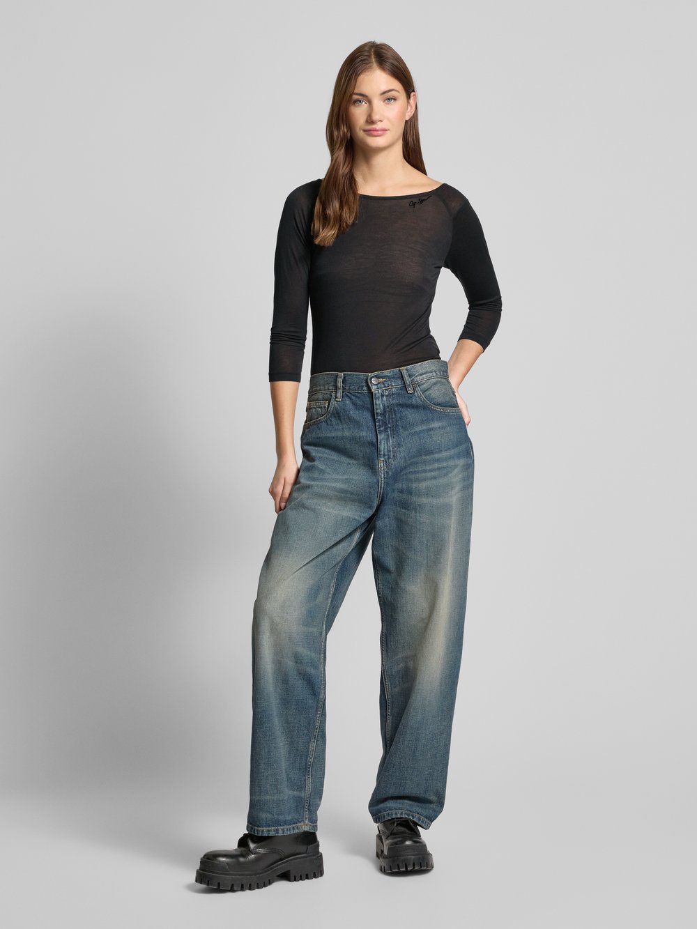 

Лонгслив с круглым вырезом G-Star Raw, черный