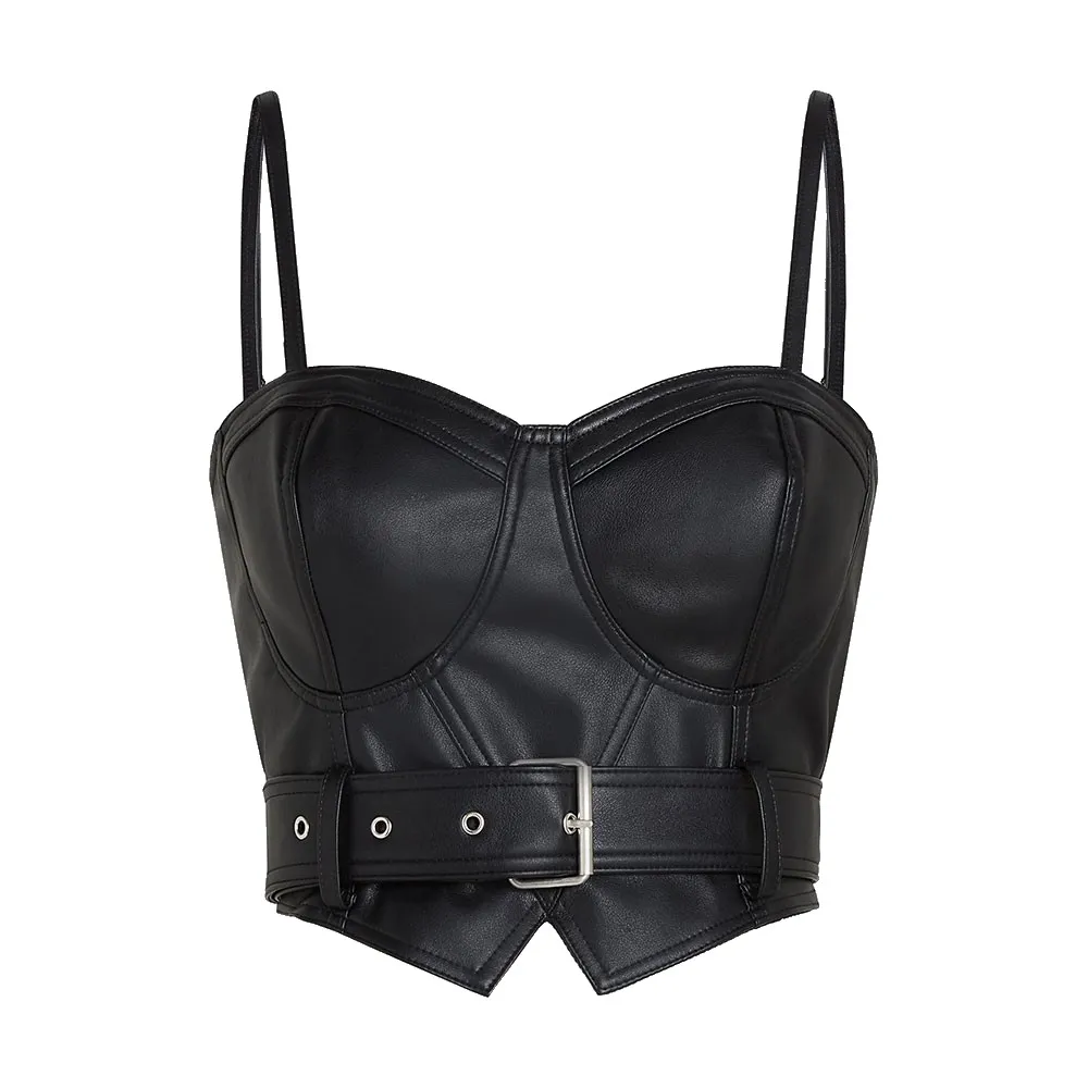 

Блузка без рукавов Karl Lagerfeld Jeans A1W11011 из искусственной кожи, черный