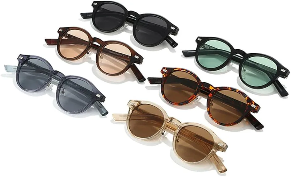 

Солнцезащитные очки UV400 с круглыми линзами и заклепками, конфетного цвета, для женщин и мужчин, для бега и занятий спортом на открытом воздухе UYPTK, Champagne Tea