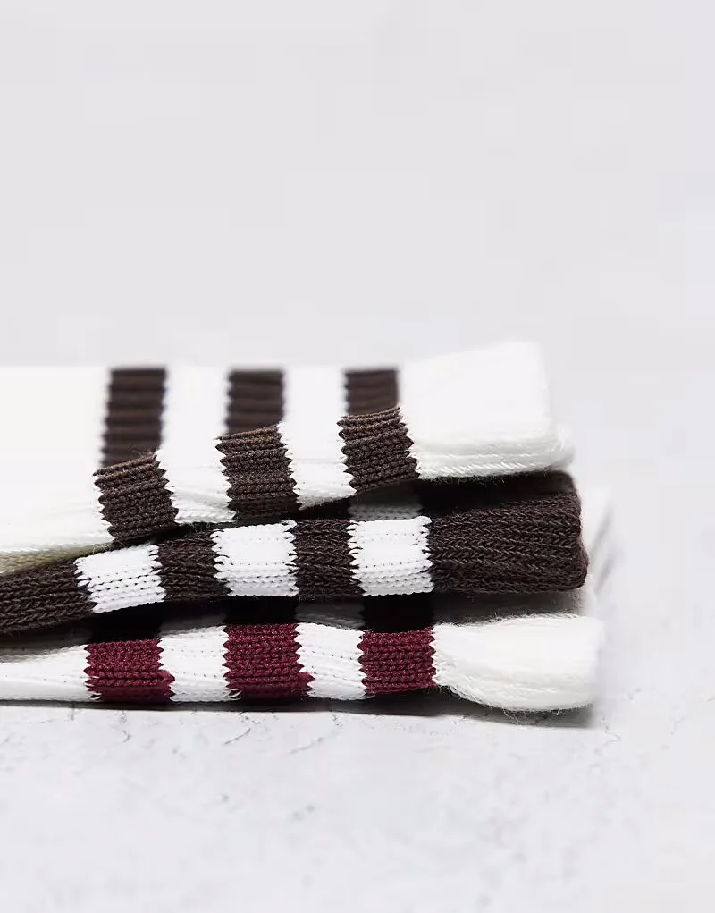 Комплект из трех пар носков Adidas Originals: коричневые и кремовые — фото 3
