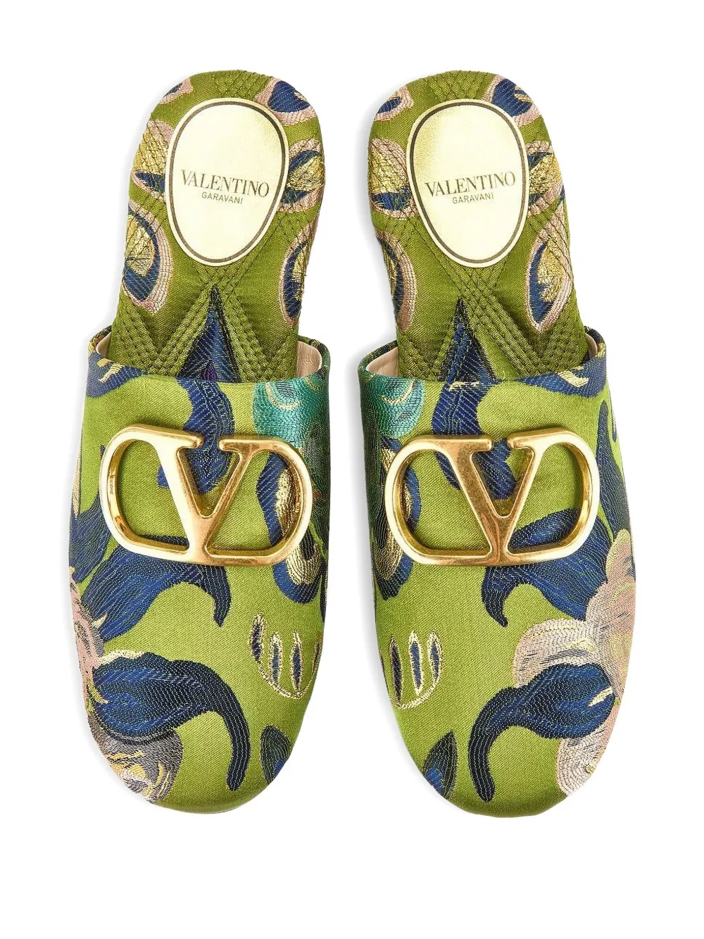 Мюли с логотипом VLogo Signature Valentino Garavani, зеленый — фото 3