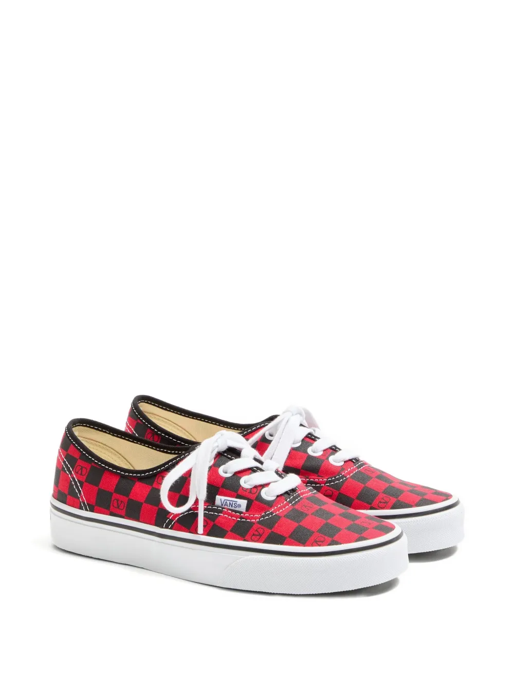 Кеды в клетку с логотипом VLogo Signature из коллаборации с Vans VALENTINO GARAVANI, красный — фото 2