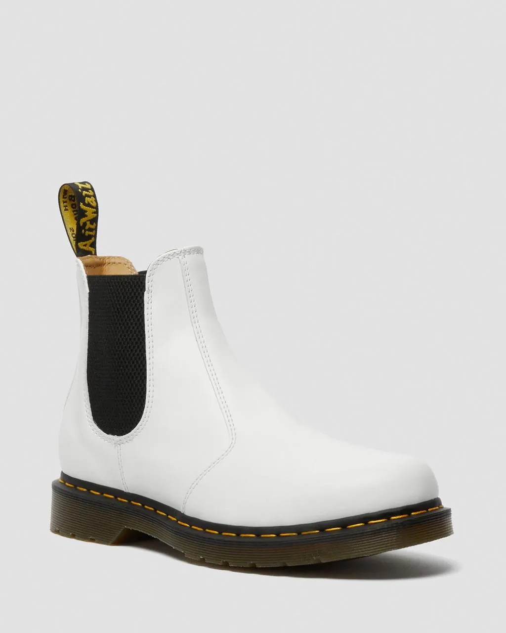 

Dr. Martens 2976 Желтые ботинки челси из гладкой кожи со строчкой, цвет White — Smooth Leather