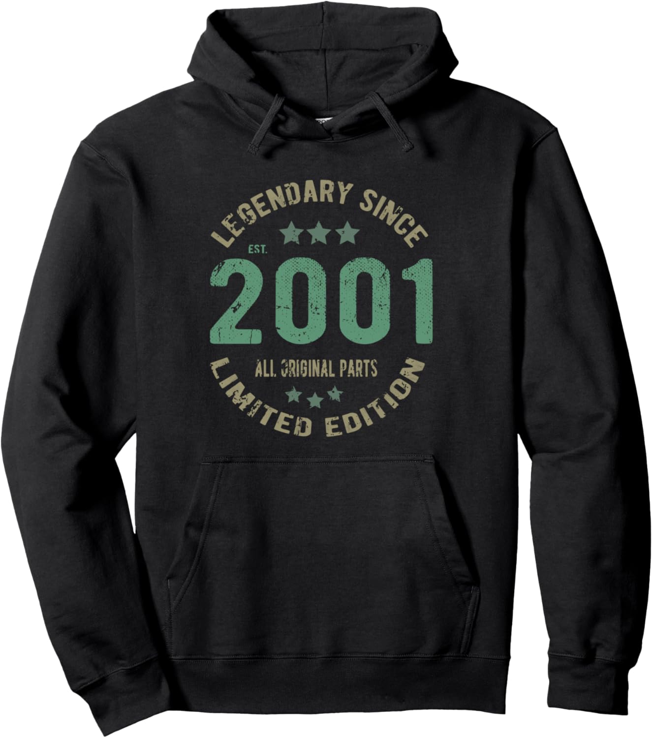 

Легенда 25-летия с 2001 года - Винтажная толстовка в честь 25-летия Legend Birthday Gift Apparel.Usa, черный