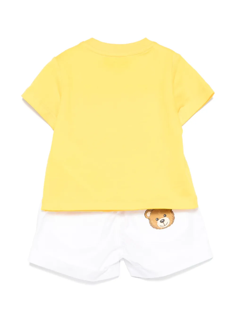 Комплект из топа и шортов с принтом Teddy Bear Moschino Kids, желтый — фото 2
