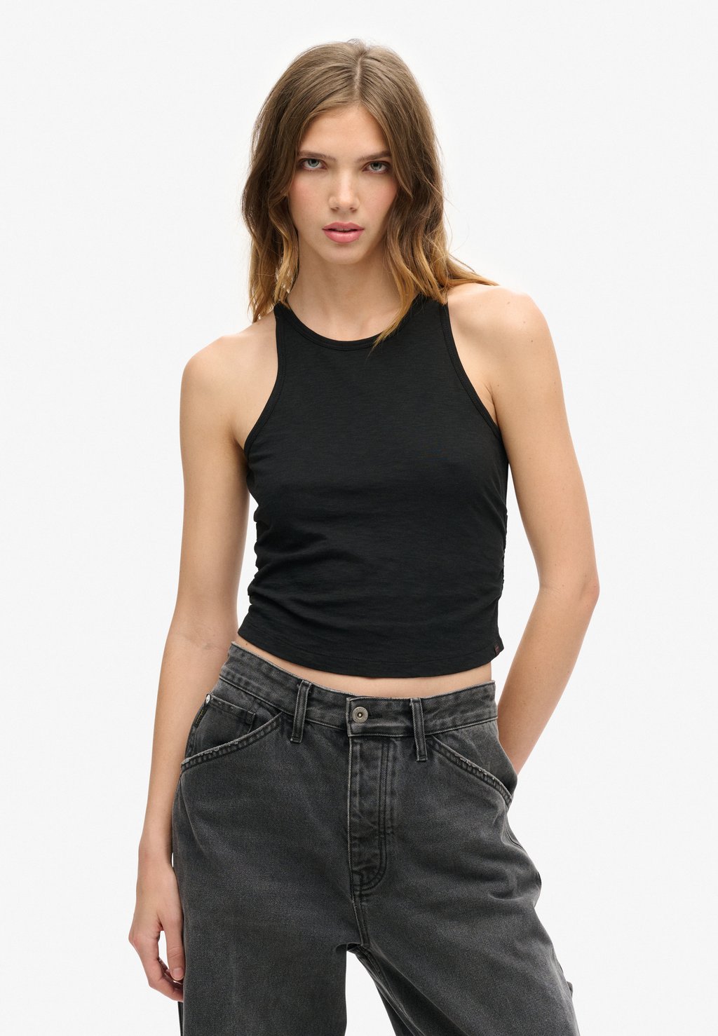 

Топ RUCHED TANK Superdry, черный