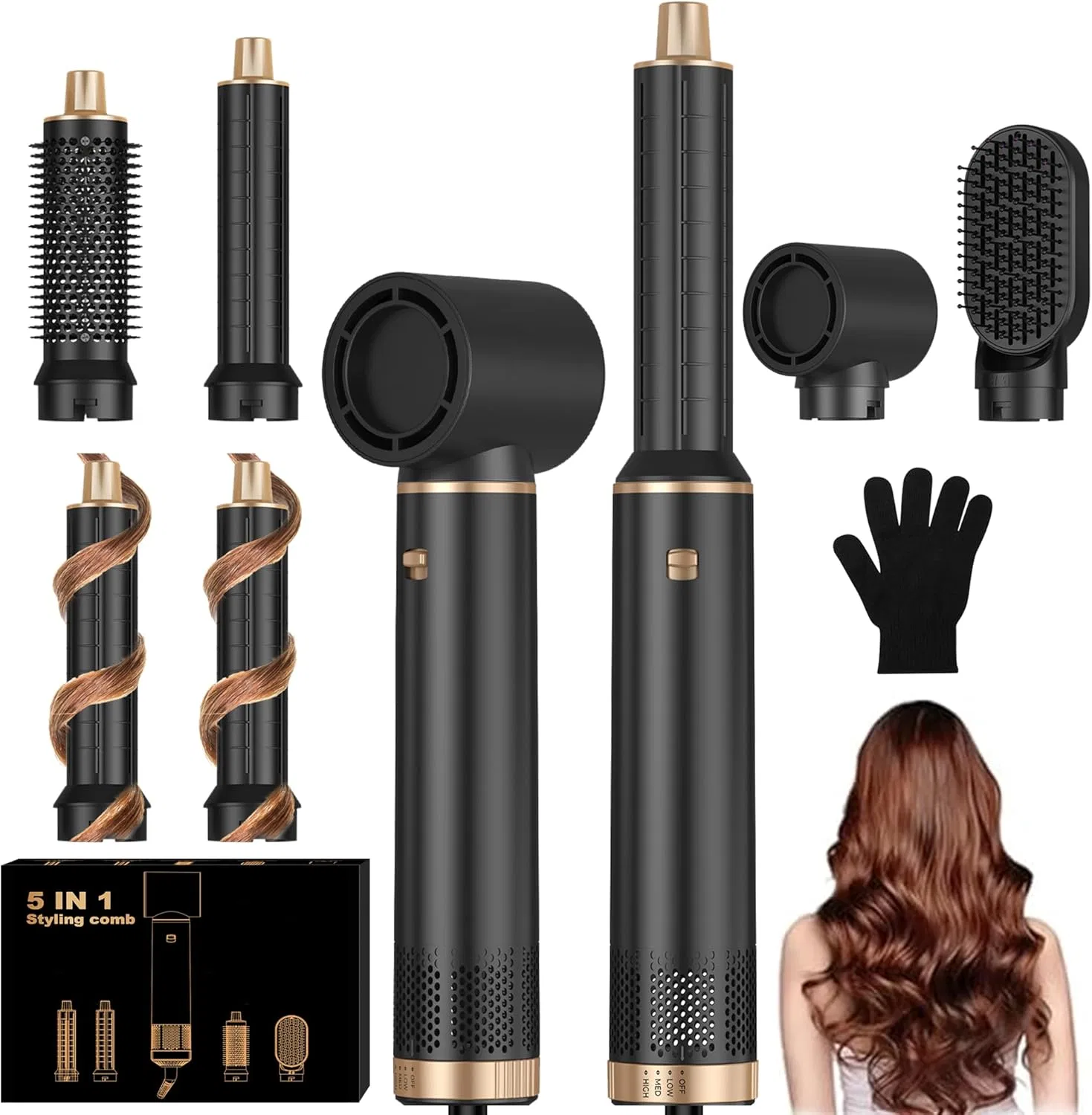 Набор для укладки волос UKLISS 5-в-1 Ukliss, 5 In 1 Black