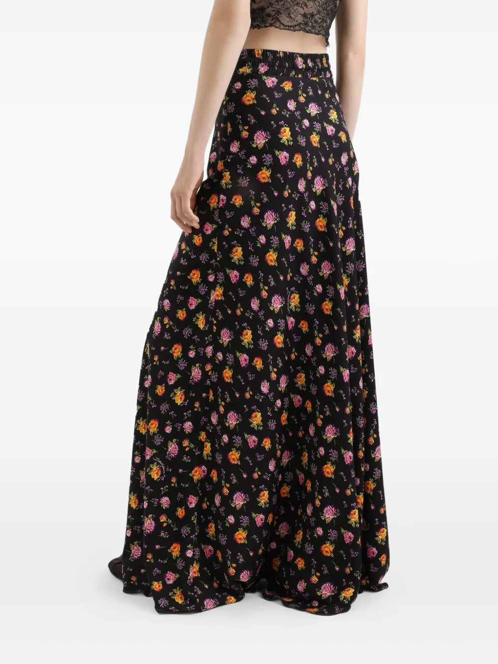 Юбка макси с цветочным принтом Dolce & Gabbana, черный — фото 4