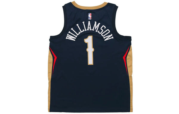 Футболка nba zion williamson баскетбольная спортивная майка sw fan edition new orleans pelicans 1 Nike, синий — фото 2