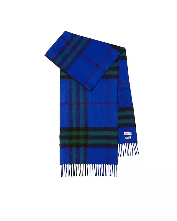 

Клетчатый кашемировый шарф Burberry, синий