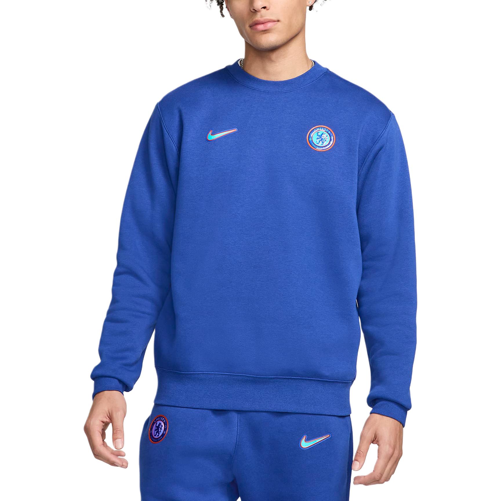 Футболка Nike Chelsea Fc Club мужская футбольная с круглым вырезом, цвет Rush Blue — фото 2