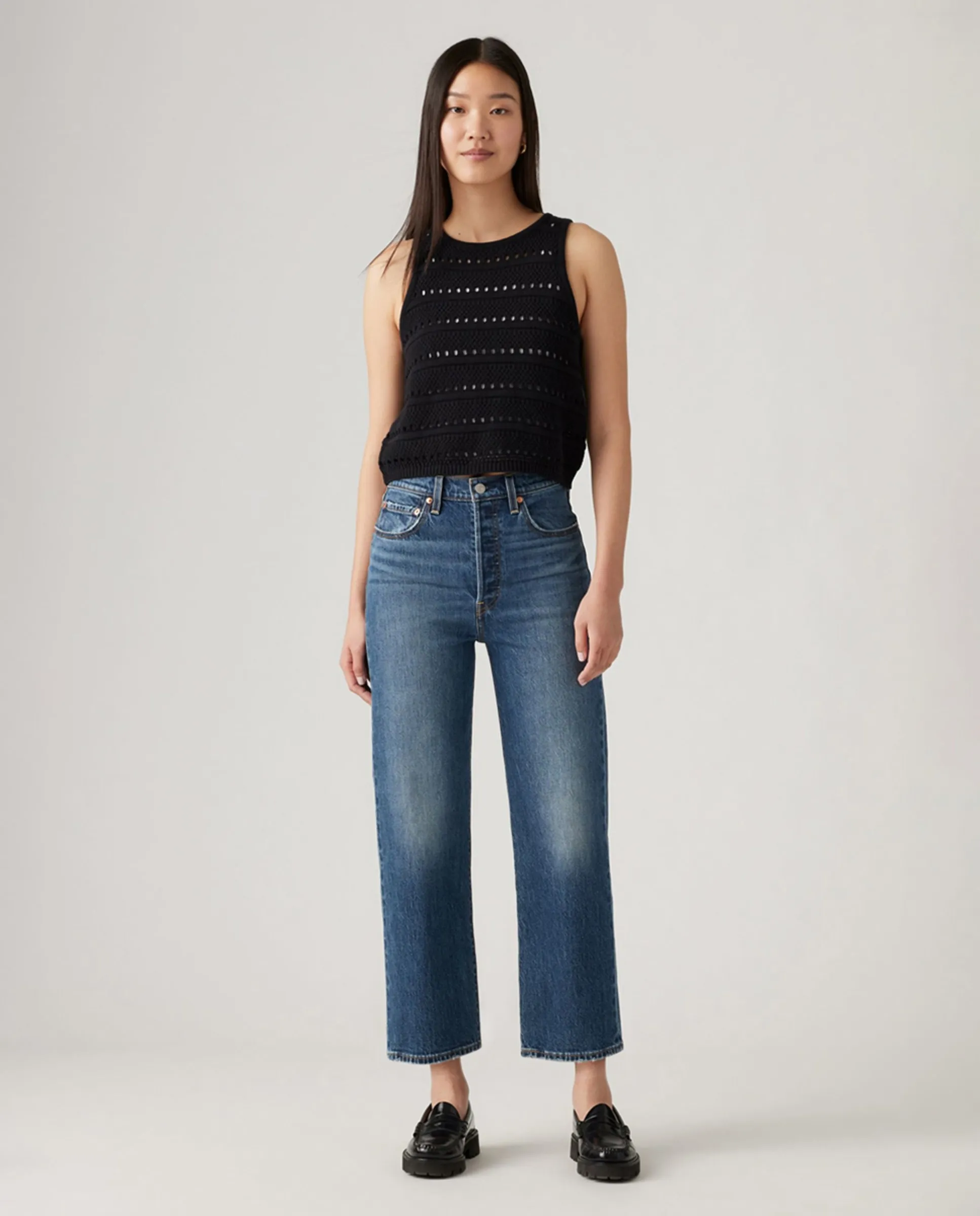 

Прямые джинсы Ribcage Straigh Ankle для женщин с высокой талией Levi'S, синий