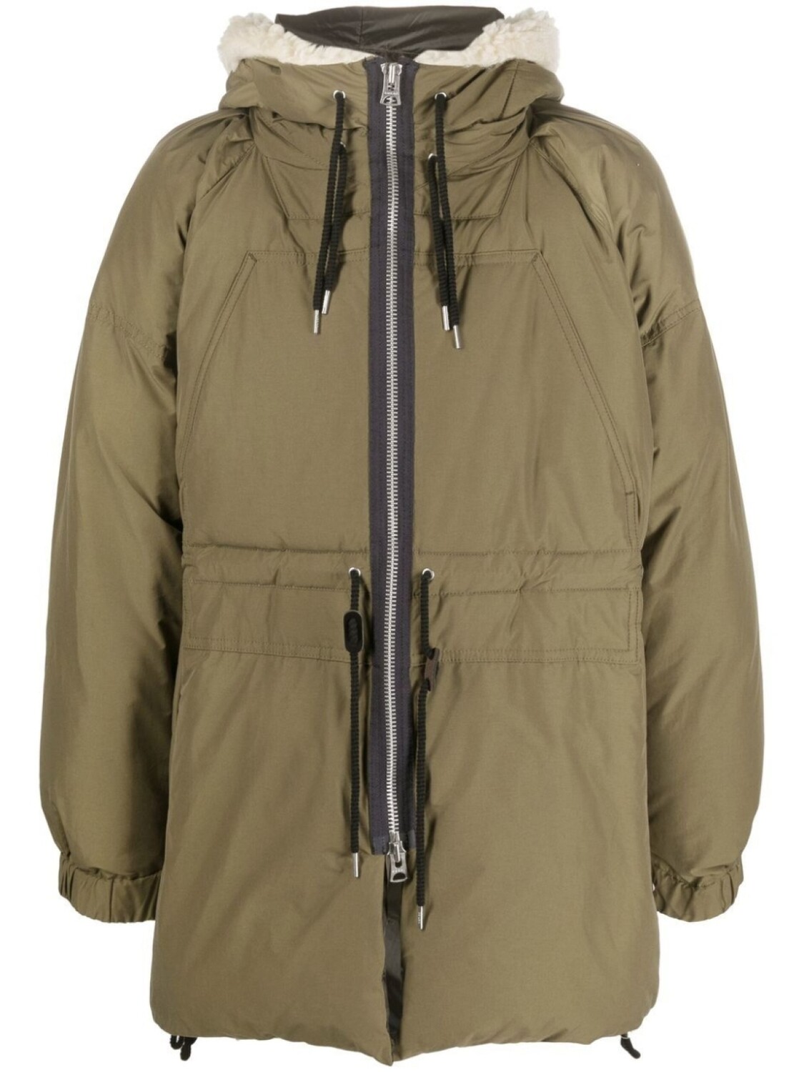 

sacai пуховик с капюшоном, зеленый