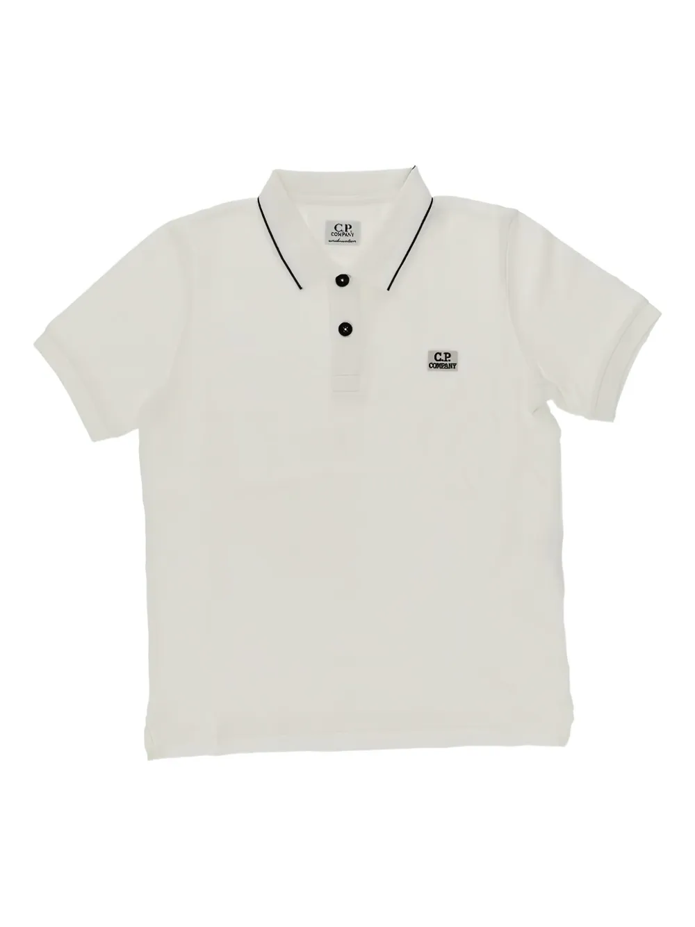 

Поло с кнопками и логотипом C.P. Company Kids, белый
