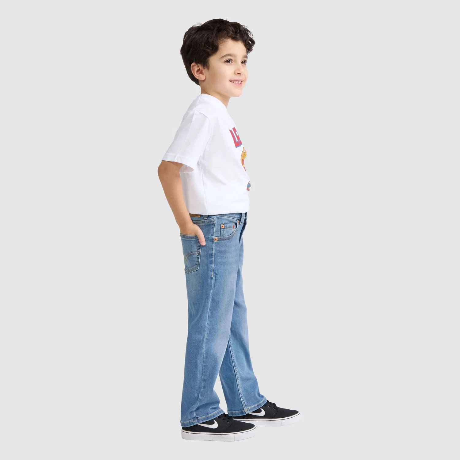 Джинсы-клеш 517 для мальчиков 4-7 лет Levi's, Medium Wash — фото 3