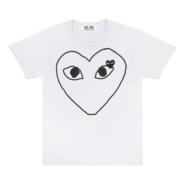 

Футболка outlined heart tee 'white black' Comme Des Garcons Play, белый