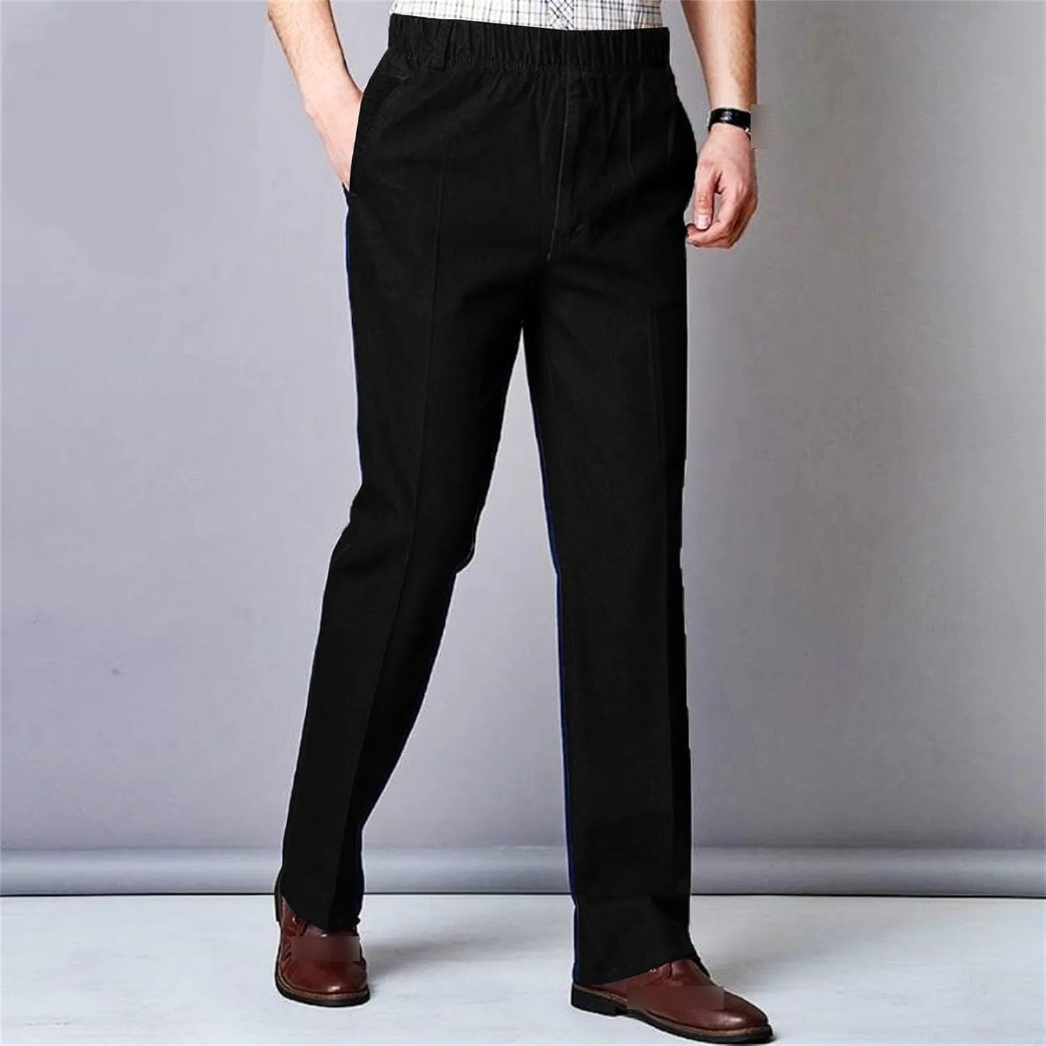 Джинсы свободные Men's Big Tall Loose Stretch, Black — фото 2
