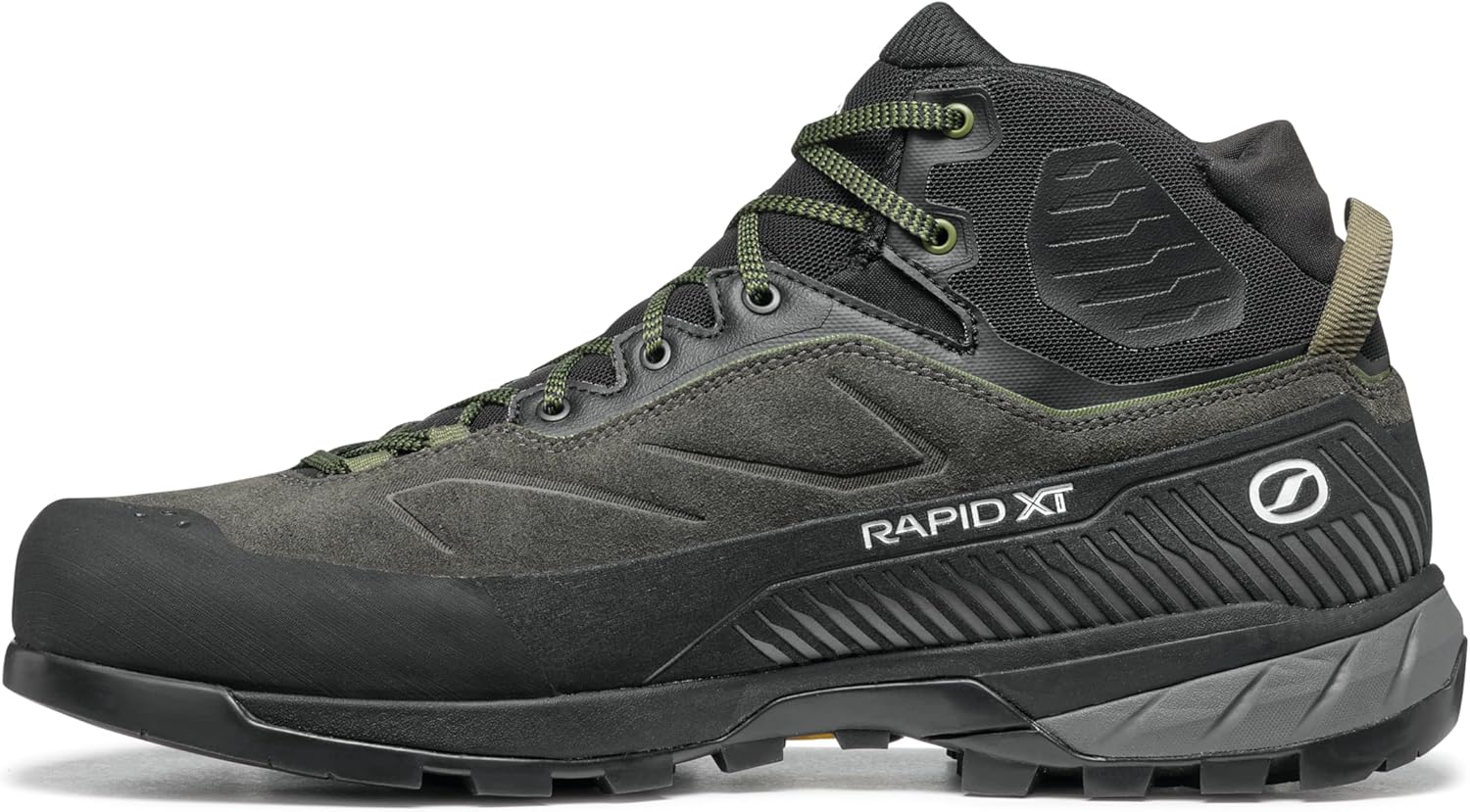 

Мужские походные и альпинистские ботинки SCARPA Rapid XT Mid GTX с водонепроницаемой кожей и технологией Gore-Tex, Shark/Military