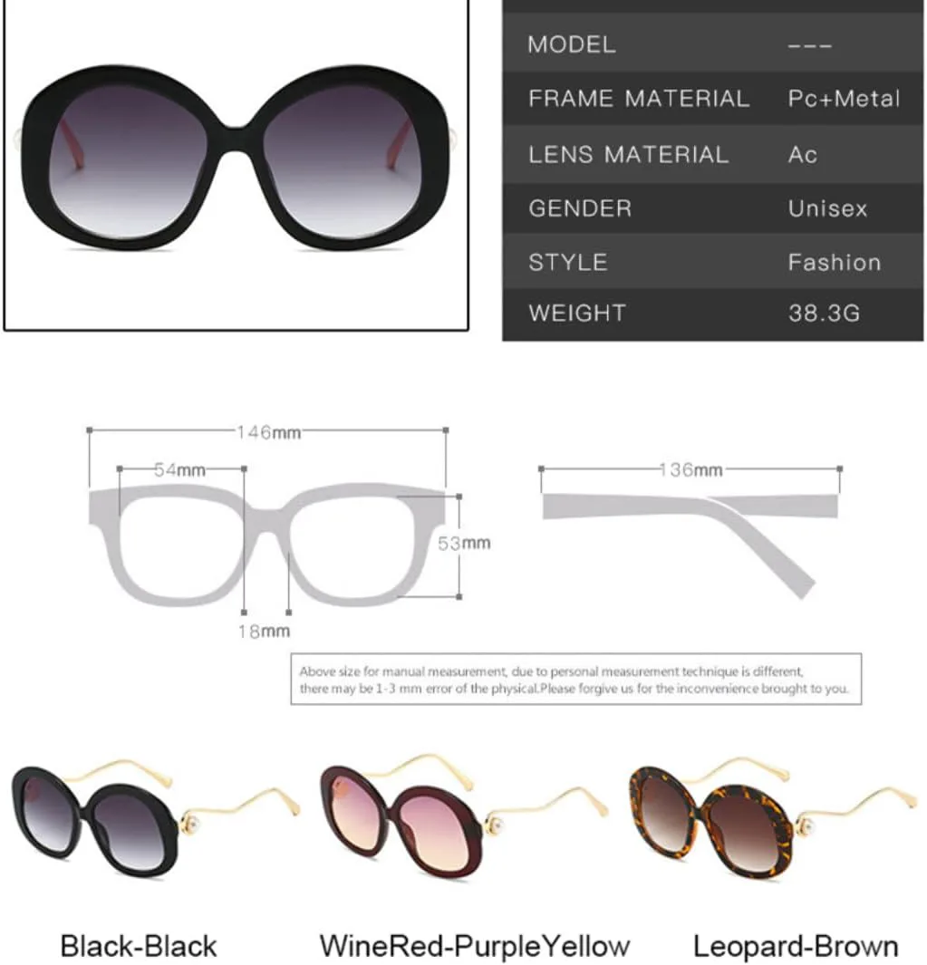 

Большие солнцезащитные очки для женщин, роскошные градиентные линзы, винтажный многоцветный дизайн, защита от УФ-излучения UV400 UATXTAU, Beige-brownblue